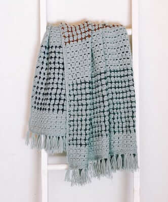 Modern Crochet Block Stitch Blanket Pattern by Make & Do Crew