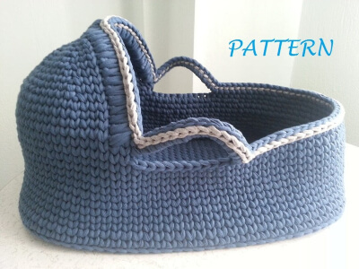 Crochet Baby Basket Pattern by Made With Care By Ainur
