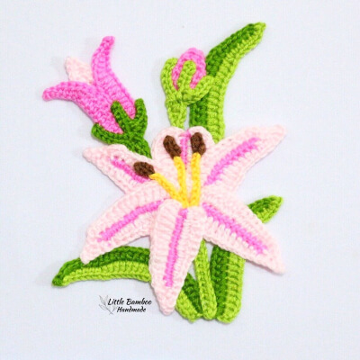 Crochet Lily Applique Pattern by LittleBambooHandmade