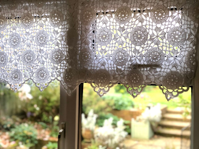 Sunbeam Squares Curtain Crochet Pattern by CherryHeartShop