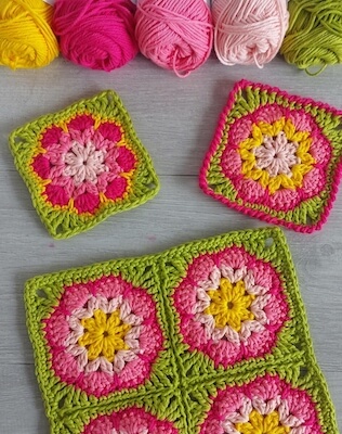 Crochet African Flower Granny Square Pattern by Annie Design Crochet