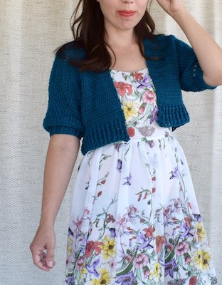 Crochet Cropped Cardigan Pattern by Hooked Homemade Happy