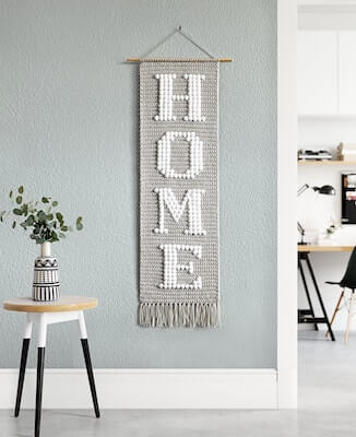 Crochet Home Wall Hanging Pattern by Little Light Design Com