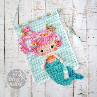 Crochet Mermaid Wall Hanging Pattern by Chica Outlet