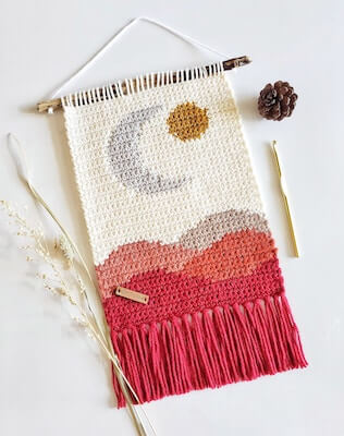 Crochet Rolling Hills Wall Hanging Pattern by Love And Stitch Designs