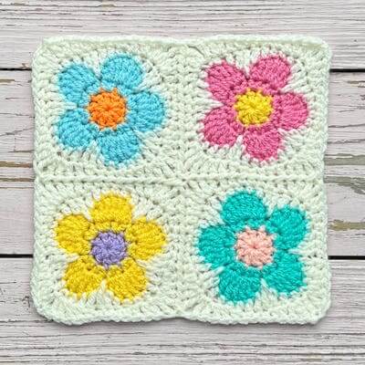 Flower Power Square Crochet Pattern by Attys