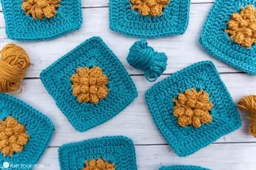 Marigold Sky Granny Square Crochet Pattern by Heart Hook Home