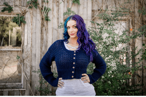 Starry Night Cropped Cardigan Crochet Pattern by Cre8tion Crochet