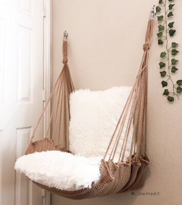 Aesthetic Crochet Hammock Chair Pattern by SheTriedItPatterns