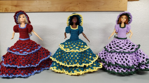 Barbie Dress Crochet Toilet Paper Cover Pattern by CrochetinwithAlana