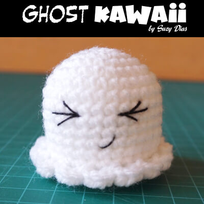 Ghost Cute Kawaii Key Chain Pattern by Suzy Dias