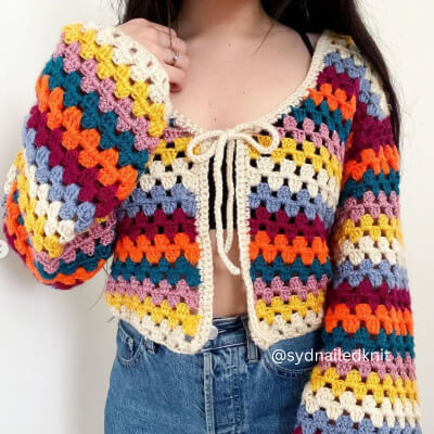 Granny Stripe Cardigan Crochet Pattern by Essdeecrafts