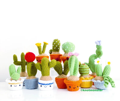 Mini Cactus Garden Amigurumi Book PDF by KnotMonsters