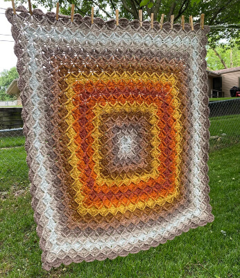 Neutral Bavarian Crochet Throw Pattern by Sheilalikestoknit
