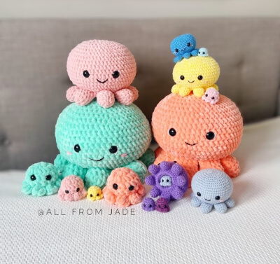The Originale Kawaii Octopus Family Pattern by AllFromJade