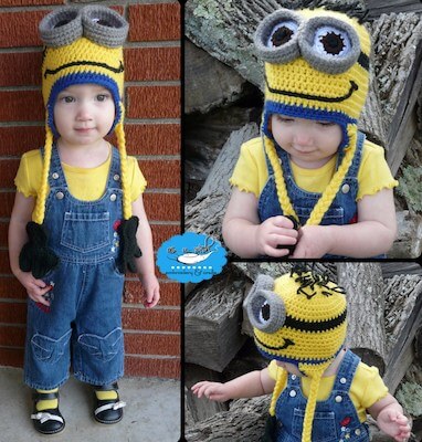 Crochet 3D Minion Hat Pattern by As U Wish Crafts