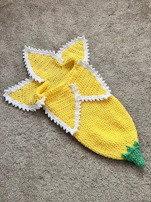 Crochet Banana Baby Cocoon Pattern by Ke Aloha Crochet