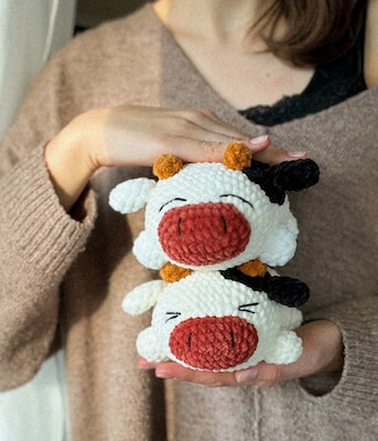 Crochet Chubby Cow Amigurumi Pattern by Bumbee Crochet Designs