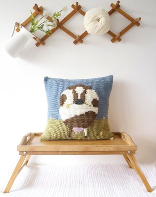 Crochet Cow Cushion Pattern by Amy Astle