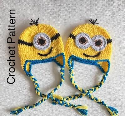 Crochet Minion Ear Flap Hat Pattern by Crocheted By Ciara