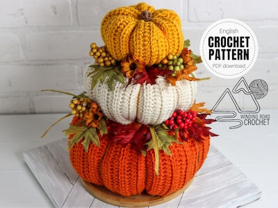Crochet Pumpkin Centerpiece Pattern by Winding Road Crochet