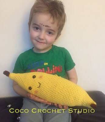 Giant Amigurumi Crochet Banana Pattern by Bear And Pumpkin Co