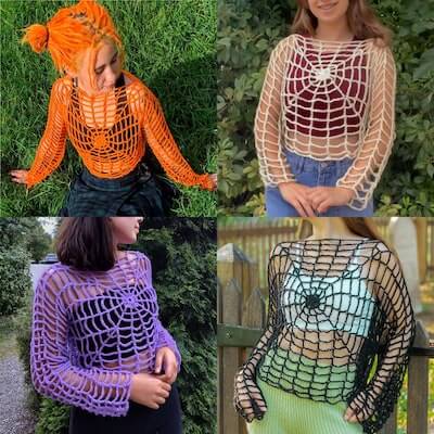 Halloweb Top Crochet Pattern by Crochetreat