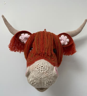 Heather, The Highland Cow Crochet Trophy Head Pattern by Squibberly Rose