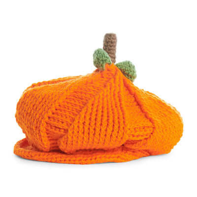 Newsboy Pumpkin Crochet Hat Pattern by Red Heart