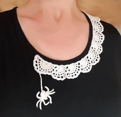 Spider Web Collar Crochet Pattern by Little Crafty Dog