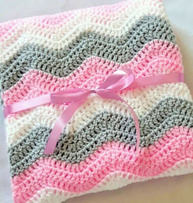 Babies Blanket Chevron Crochet Pattern by PoodlePatterns