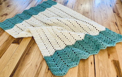 Basic Chevron Blanket Crochet Pattern by AmericanCrochetLLC
