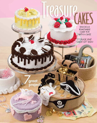 Crochet Storage Box with Cake Shapes by KittyhandmadeShop