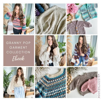 Granny Pop Garment Collection Sweater Crochet Patterns PDF by MJsOffTheHookDesigns