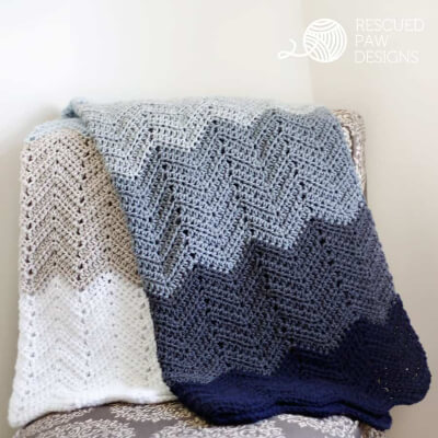 Ripple Free Crochet Chevron Blanket Pattern by Easy Crochet