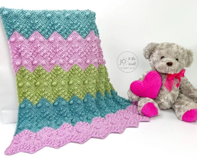 Textured Chevron Crochet Blanket Pattern by JoToTheWorldCreation