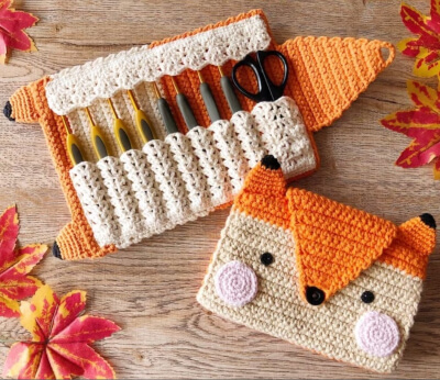 The Fox Crochet Hook Case Pattern by LittlehandCrochet