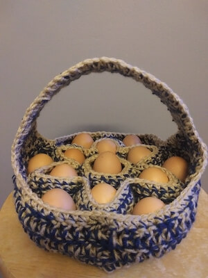 Baker's Dozen Egg Basket Crochet Pattern by Runic Otter By M Lovell