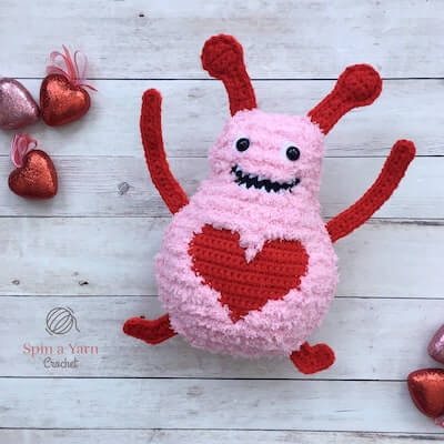 Big Fuzzy Love Monster Crochet Pattern by Spin A Yarn Crochet