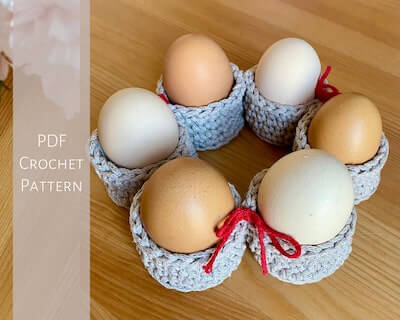 Crochet Egg Holder Pattern by Made By Lisek