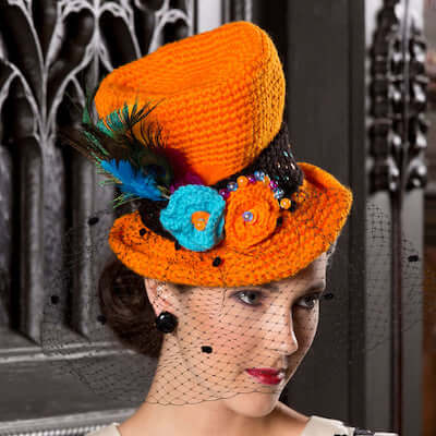 Crochet Halloween Top Hat Pattern by Red Heart