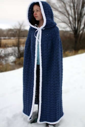 Crochet Hooded Cape Pattern by Loving Hands Crochet