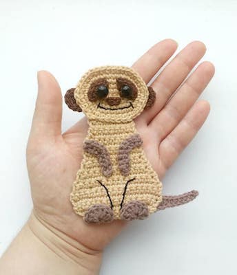 Crochet Meerkat Applique Pattern by Fancy Applique