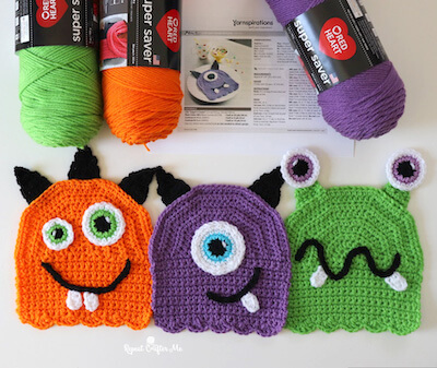 Not So Scary Crochet Monsters Pattern by Repeat Crafter Me