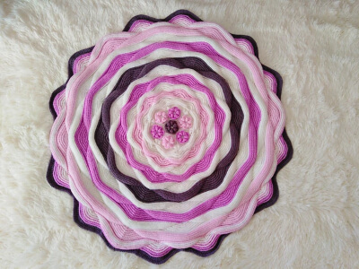 As Sweet As Crochet Circle Blanket Pattern by BebaBlanket