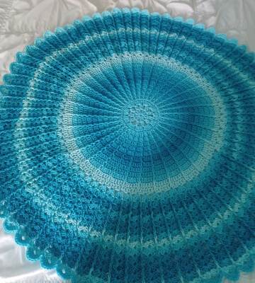 Blue Water Ombre Crochet Blanket Pattern by TheTwistedGrannyShop