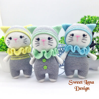 Crochet Amigurumi Cat Pattern by SweetLanaDesigns