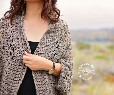 Crochet Aurora Shrug Pattern by Designs By Phanessa