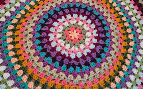 Granny Style Crochet Circle Blanket Pattern by CrochetML