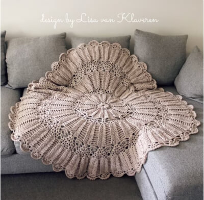 Harvest Fields Afghan Circular Blanket Crochet Pattern by Hollanddesigns